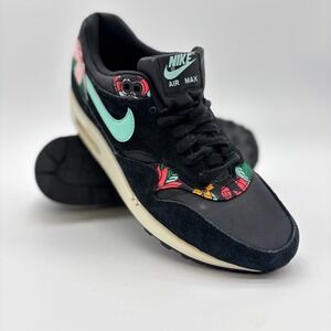 Nike Air Max 1 GPX Floral Black Mint  Womens 10 Sneakers Retro Style Whimsy